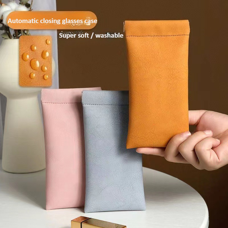 Soft Close Hinge - Кожаный чехол для очков унисекс, портативный