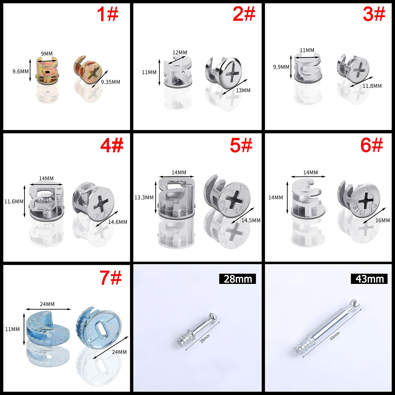 50 шт. 10/11/12/14/15/18/25 мм – обзор и цена Furniture Joinery Hardware